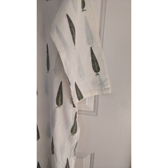 Pinkshink XXL Cotton Feather Block Design, 3/4 Sleeve, Boho, Artsy, Art to Wear - Picture 6 of 10